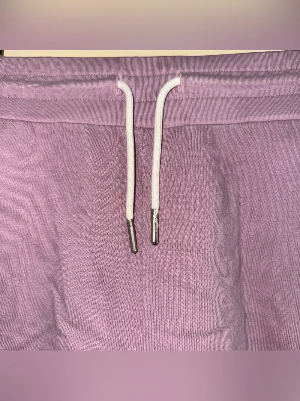 MATE The Label Purple Drawstring Organic Cotton Sweat Lounge Shorts Size M - Picture 2 of 6